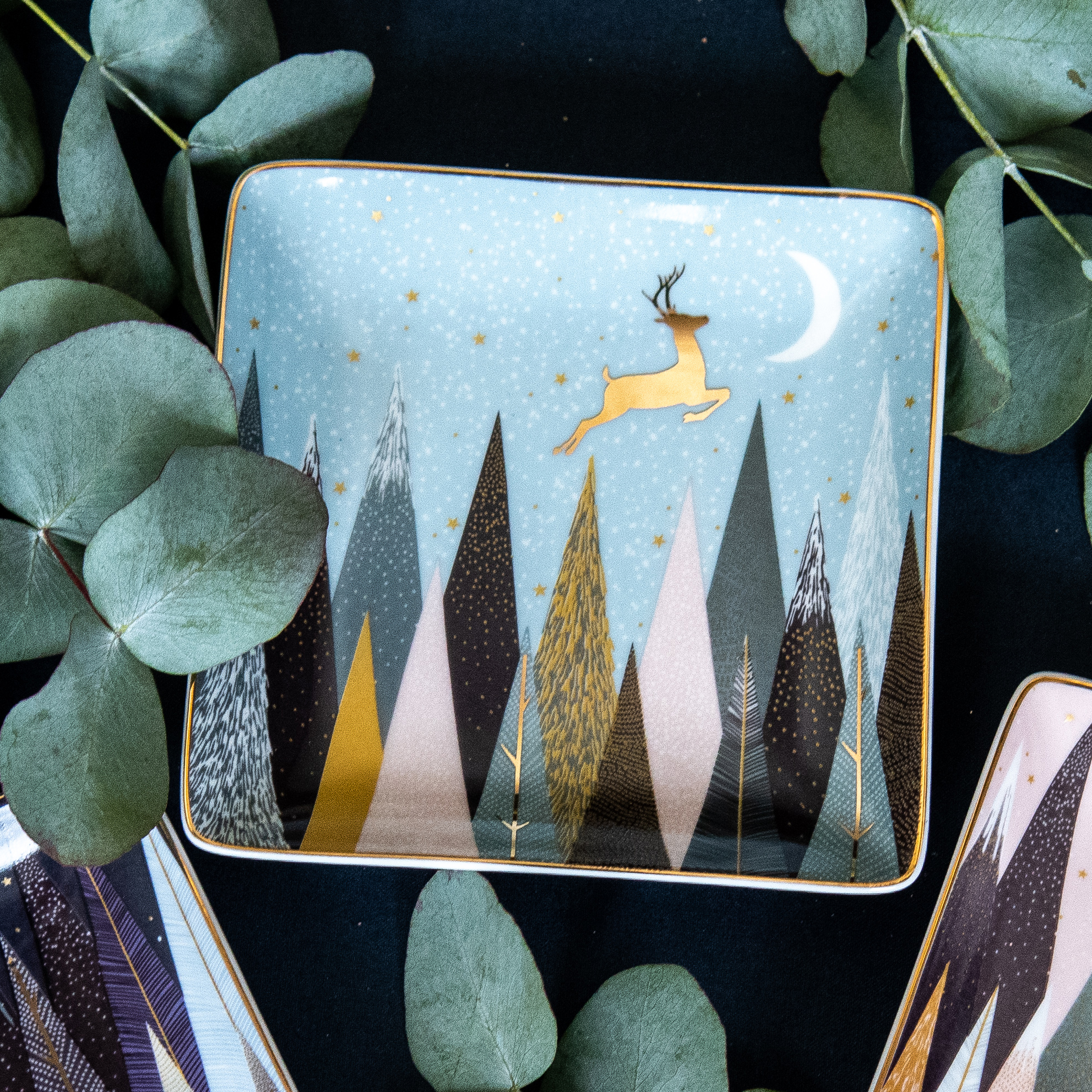 Sara Miller Frosted Pines 3 Square Dishes image number null